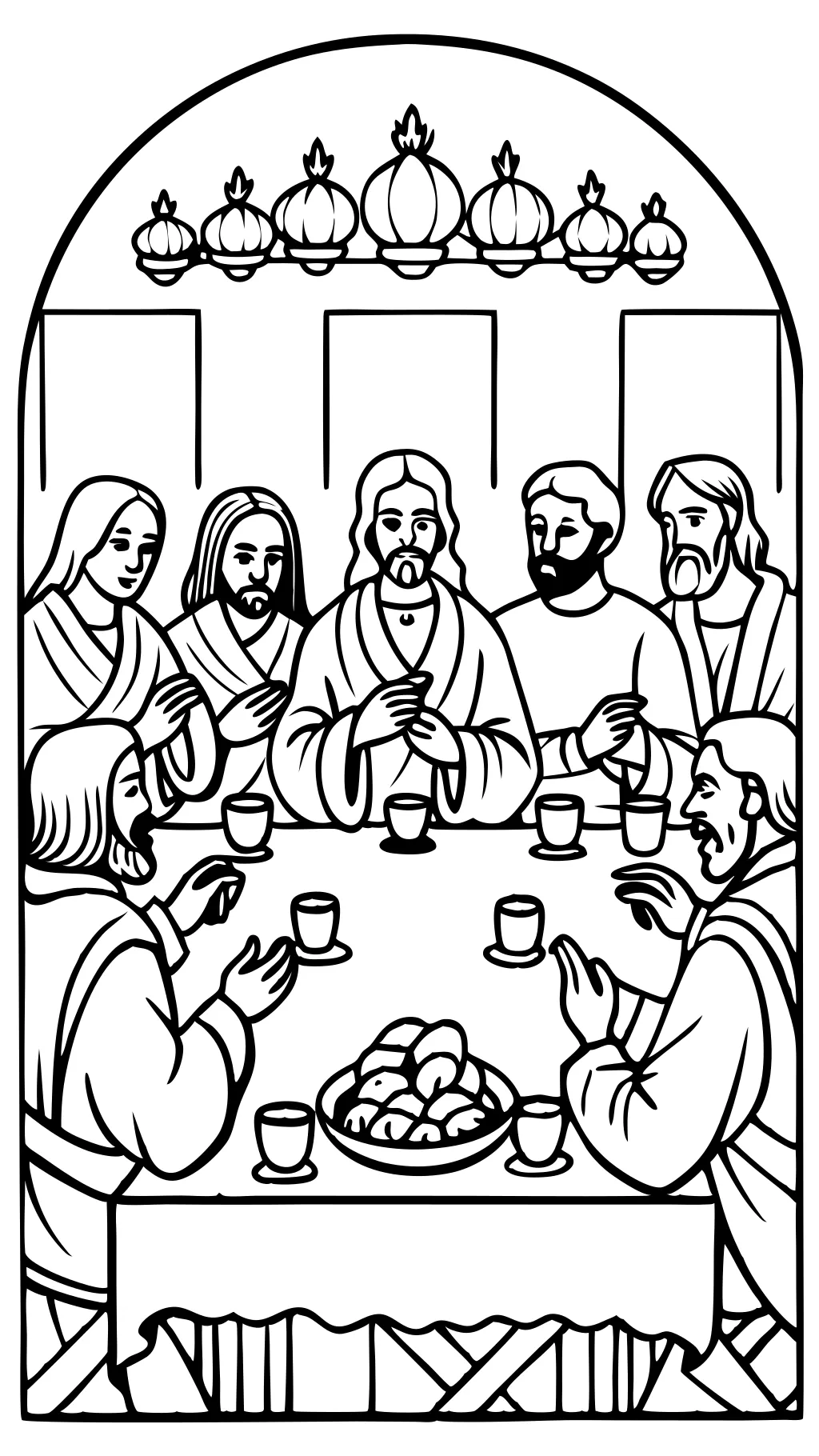 coloring page of the last supper